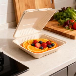 Nhà Máy bán hàng trực tiếp dùng một lần phân hủy sinh học Takeaway container Hộp bao bì thực phẩm Hộp Ăn Trưa cho cắm trại ngoài trời - Product Image 2