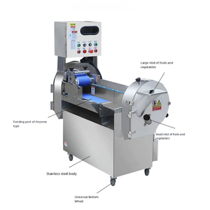 Đôi đầu trái cây rau <span class=keywords><strong>Slicer</strong></span> động cơ công suất lớn sử dụng thương mại cho nhà máy chế biến rau. Cắt phần sườn - Product Image 6