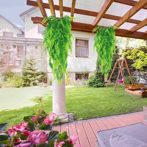 Helecho Artificial Colgante, Planta Verde Artificial para Exteriores, Resistente a los Rayos UV, <span class=keywords><strong>Plantas</strong></span> de Plástico de Alta Simulación, Ligeras, para Decoración de Paredes <span class=keywords><strong>en</strong></span> Navidad - Product Image 2