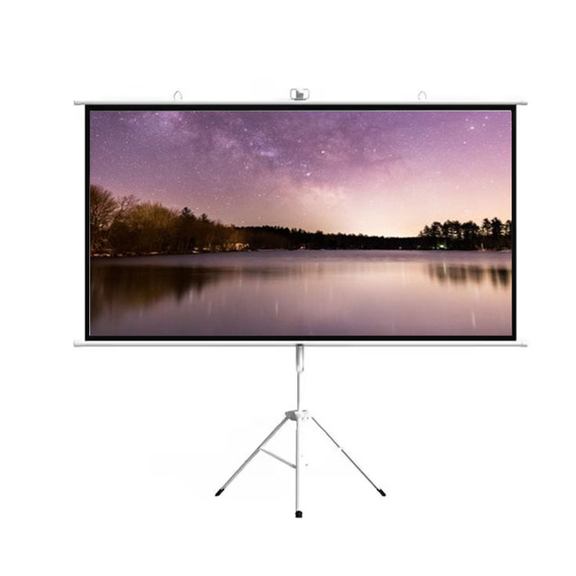 Low Cost HTP 100 Inch Tripod Stand Projector Screen 4K 3D HD Adjustable Portable Screen Outdoor Indoor Projector Screen