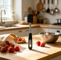 Spatule en silicone avec poignée en acier inoxydable et TPR, résistante à la chaleur, compatible lave-vaisselle, pour mélanger la crème et les pâtisseries