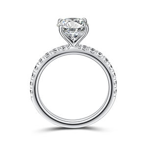 Anillo de oro blanco de 18 quilates con diamantes naturales Anillos de diamantes de lujo - Product Image 3