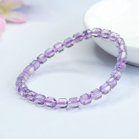 Bracelet en Améthyste Naturelle Aiyu en Gros, Neuf Pierres Cylindriques Facettées Effet Feu Violet, S3072804