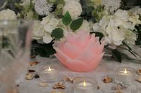 Prix d'usine en gros Lotus rose forme véritable cire-bougie d'éclairage à mèche électrique LED bougie sans flamme