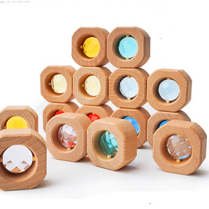 Bloques de construcción de madera con gemas, acrílico translúcido, juguetes educativos de partículas grandes para niños pequeños de 2 a 4 años - Product Image 2