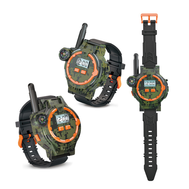 200m Distance Indoor Interactive Games Kid Digital Watches Children Interphone Walkie Talkie Set Toys for Boys Gift