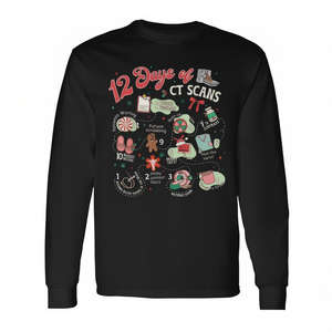 T-shirt à manches longues 12 Days Of Ct Scans Radiology Xmas pour les techniciens - Product Image 2