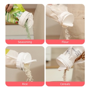 Sacs en plastique réutilisables avec fermeture hermétique pour garder les aliments frais, double ouverture, bec verseur, écologiques, clips de scellage pour sacs à collation - Product Image 3