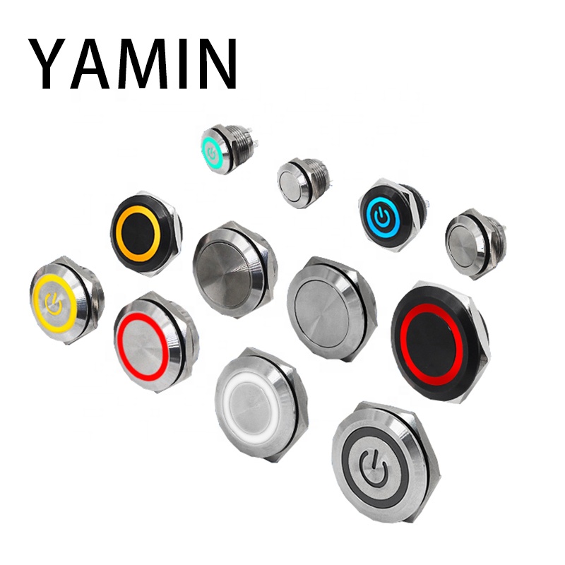 12/16/22 мм Мгновенный сброс короткий металлический кнопочный переключатель «сделай сам» из нержавеющей стали ультратонкая лампа Водонепроницаемая сенсорная подсветка