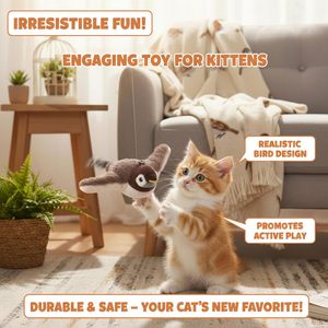 New <b>Cat</b> Chirping <b>Toys</b> Touch Activated Flapping Wings Sparrow <b>Interactive</b> Smart <b>Cat</b> <b>Toys</b> USB Exercise Pet <b>Toys</b> - Product Image 2