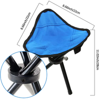 Mini chaise pliante en acier, tabouret de randonnée en plein air, léger, durable, portable, pliable à trois pieds, tabouret de camping, chaise de pêche