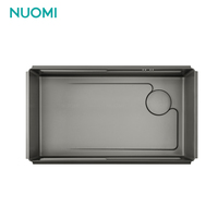 NUOMI BERTHA Évier de cuisine moderne à cascade en acier inoxydable Évier de cuisine multifonctionnel Organisateur de lavabo de cuisine fait à la main Évier de cuisine intelligent
