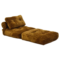 Sofá Cama Cuadrado de Terciopelo Comprimible de un Solo Asiento, Precio de Fábrica, Ajustable, 100% Esponja, Diseño Ecológico que Ahorra Espacio