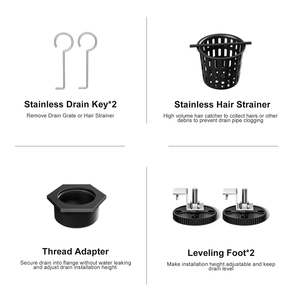 OEM Tile Insert Invisible Grate Drenaje de ducha lineal Drenaje de piso negro Acero inoxidable para hotel y baño - Product Image 6