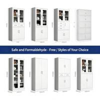 Armoire de classement en acier personnalisée à 4 portes avec étagères réglables, armoire de classement en acier pour école, hôpital, armoire de rangement de dossiers en métal