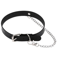 Cuir noir pointu tour de cou Punk collier femmes hommes chaînes tour de cou gros collier Goth bijoux métal gothique Emo accessoires