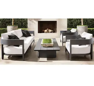 Özel lüks amerikan Modern alüminyum Rattan açık kanepe mobilya oteller için yeni tasarım bahçe setleri villa oturma odaları