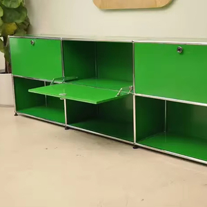 Wohnzimmer Schrank TV-Ständer Modularer Lagers chrank Wohn möbel Einfacher Stil Metall glas Modularer Schrank - Product Image 1