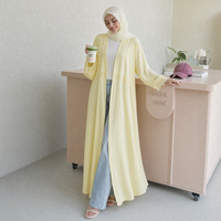 MEXIZO 2026 Abaya de Luxe Rose Dubaï Kaftan Élégant Bordures en Dentelle Robe Longue Kimono Ouvert pour Femmes Musulmanes Modestes