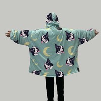 Nouvelle Couverture Polaire Chaude et Douce en Flanelle Sherpa, Sweat-shirt Portable à Capuche, Couverture à Capuche Surdimensionnée Personnalisée pour Adultes et Enfants – Vente Flash