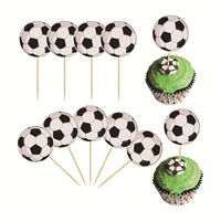 DAMAI Fußball Cupcake Topper Sport-Thema Fußball-Cupcake-Dekorationen Kuchenverzierungen für Sport-Themen-Kindergeburtstage