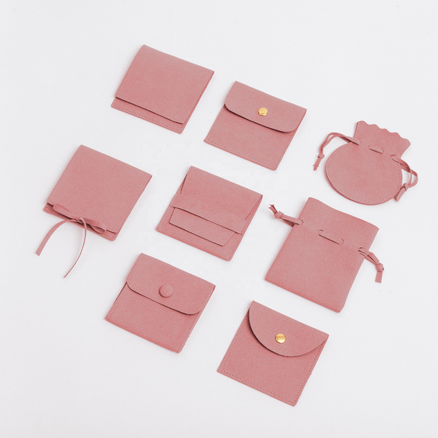 Wholesale Custom Logo Microfiber Jewellery Pouch Packaging Bag Small Earring Necklace Bracelet Velvet Jewelry Pouches With logo