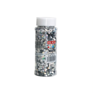 Glitter decorativo Ilan 100g a forma di cuore argentato per lavori artigianali - Product Image 2