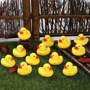 Custom Logo Float & Squeak Mini Plastic PVC Duck Baby <b>Bath</b> Sound Shower Toys for Kids - Product Image 5