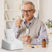 Sistema de Alerta Médica Impermeable IP67, Botón de Llamada SOS Inalámbrico para Monitoreo de Personas Mayores, Collar SOS, Mini Rastreador GPS