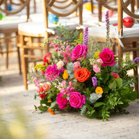 Décoration de mariage populaire : rangée de fleurs artificielles de 60 cm, couleur bonbon, toucher réel, style pampa, pour allée de mariage