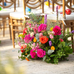Décoration de mariage populaire : rangée de fleurs artificielles de 60 cm, couleur bonbon, toucher réel, style pampa, pour allée de mariage - Product Image 4