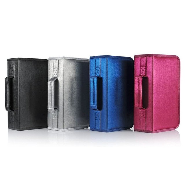 Wholesales Custom 96  Disc Capacity CD Storage Bag Holder DVD Wallet Binder Case with Hard Handle