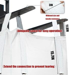 Woven Polypropylene FIBC Bulk Bags, Heavy Duty Ton Bag with Duffle <b>Top</b> and Spout Bottom, Safe <b>Load</b> Bearing - Product Image 2