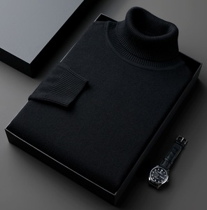 Suéter de <span class=keywords><strong>cuello</strong></span> <span class=keywords><strong>alto</strong></span> de punto grueso y cálido para <span class=keywords><strong>hombre</strong></span>, estilo casual, venta al por mayor - Product Image 3