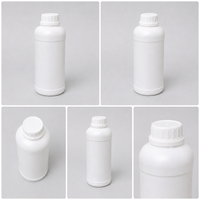 Bouteille ronde en plastique HDPE de 1L avec bouchon à vis, conteneur d'emballage industriel pour liquides, solvants et engrais, couleur et logo personnalisés