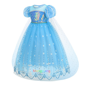 TV & film habiller Sequin princesse <span class=keywords><strong>reine</strong></span> <span class=keywords><strong>des</strong></span> <span class=keywords><strong>neiges</strong></span> Costumes bulle manches fille Cosplay glace <span class=keywords><strong>robe</strong></span> <span class=keywords><strong>de</strong></span> noël fête d'anniversaire Cosplay - Product Image 3