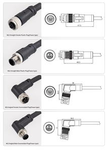 定制 M12 <span class=keywords><strong>1</strong></span>公头转2母头 PVC 电缆 Y 型分线器 工业传感器适配器 <span class=keywords><strong>4</strong></span> 5 12 针 保护等级 IP67 型号 - Product Image 6