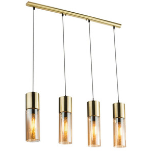 Lámpara colgante dorada de 4 luces, diseño elegante, ideal para decorar e iluminar espacios en hogares y oficinas. - Product Image 3
