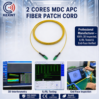 Cordon de brassage à fibre optique Kexint 2 fibres MDC APC vers MDC APC Monomode OS2 G657A1 OFNR pour câblage haute densité de centre de données