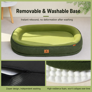 <span class=keywords><strong>Coussin</strong></span> orthopédique en mousse pour <span class=keywords><strong>chien</strong></span>, ovale, doux, en velours côtelé, design de créateur, vente en gros - Product Image 2