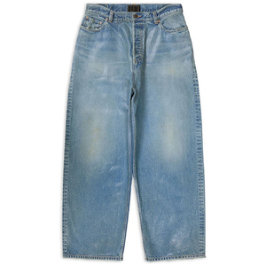<span class=keywords><strong>Pantaloni</strong></span> in Denim di cotone azzurro all'ingrosso personalizzati Jeans larghi a gamba larga a vita alta da <span class=keywords><strong>donna</strong></span> - Product Image 2