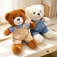 Oso de Peluche Vestido, Juguete de Peluche Suave y Esponjoso, Muñeco de Oso Sentado con Traje para Decoración de Sofá, Regalo de Cumpleaños para Niños