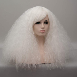 Peluca Navidad Halloween <span class=keywords><strong>Carnaval</strong></span> Blanco Super Big <span class=keywords><strong>Afro</strong></span> 16 pulgadas Peluca larga esponjosa - Product Image 3