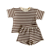 Ensemble de survêtement en coton gaufré confortable et unisexe pour bébé et tout-petit, pantalon et sweat-shirt assortis