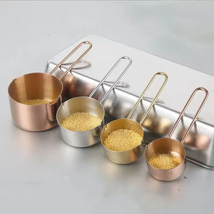 4 pièces ensemble tasse à mesurer cuisson métal double becs <span class=keywords><strong>balance</strong></span> <span class=keywords><strong>de</strong></span> <span class=keywords><strong>cuisine</strong></span> en acier inoxydable pour lait beurre café chauffe-cuillère - Product Image 3