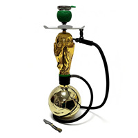 En stock : Ensemble de chicha moderne Golden Hercules Trophy avec base en forme de ballon de football en aluminium