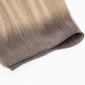 Offre Spéciale Bestseller : Extensions de Cheveux Vierges Russes Lisses Ombrés Blond Cendré de 10 à 26 Pouces, Trame Invisible Pré-Attachée - Product Image 4