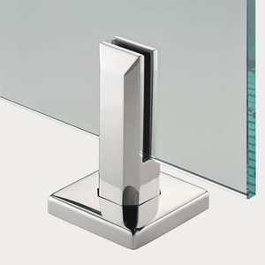 Morsetti Quadrati Moderni in Acciaio Inox per <span class=keywords><strong>Vetro</strong></span>, Staffe di Montaggio a Pavimento per Ringhiere di Scale e Balconi, Materiale 304 316 Antiruggine - Product Image 1