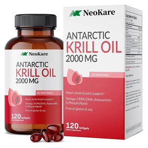 Organik GDO'suz Antarktika Krill Yağı <span class=keywords><strong>DHA</strong></span>/<span class=keywords><strong>EPA</strong></span> Omega-3 Yağ Asitleri Antioksidan Yumuşak Kapsül 1000mg Yetişkinler İçin HELAL Sertifikalı - Product Image 2