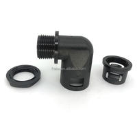 Raccord coudé rapide flexible en nylon noir/gris PG21, connecteur à angle de 90 degrés pour conduites et gaine de câbles
